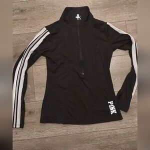 PINK Victoria's Secret Black and White Zip-Up Sweatshirt